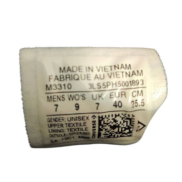 Converse Chuck Taylor All Star Mono Black High Top Sneakers M3310 Unisex Mens 7 - Picture 5 of 5